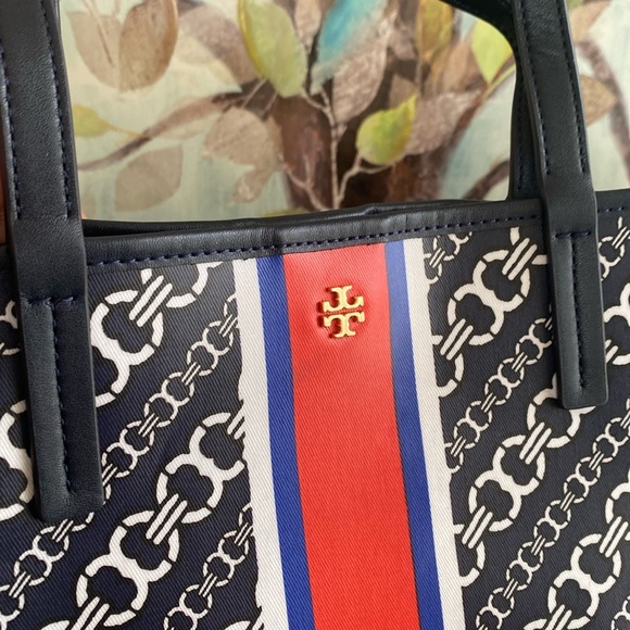 TORY BURCH 💙NAVY💙 GEMINI LINK TOTE BAG 🌟EUC🌟 - Picture 6 of 17